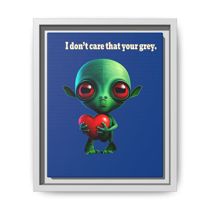 I don't care that your grey - framed canvas art (dark blue)