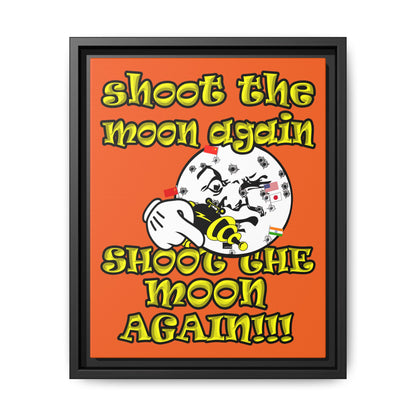shoot the moon again - framed canvas art (orange)