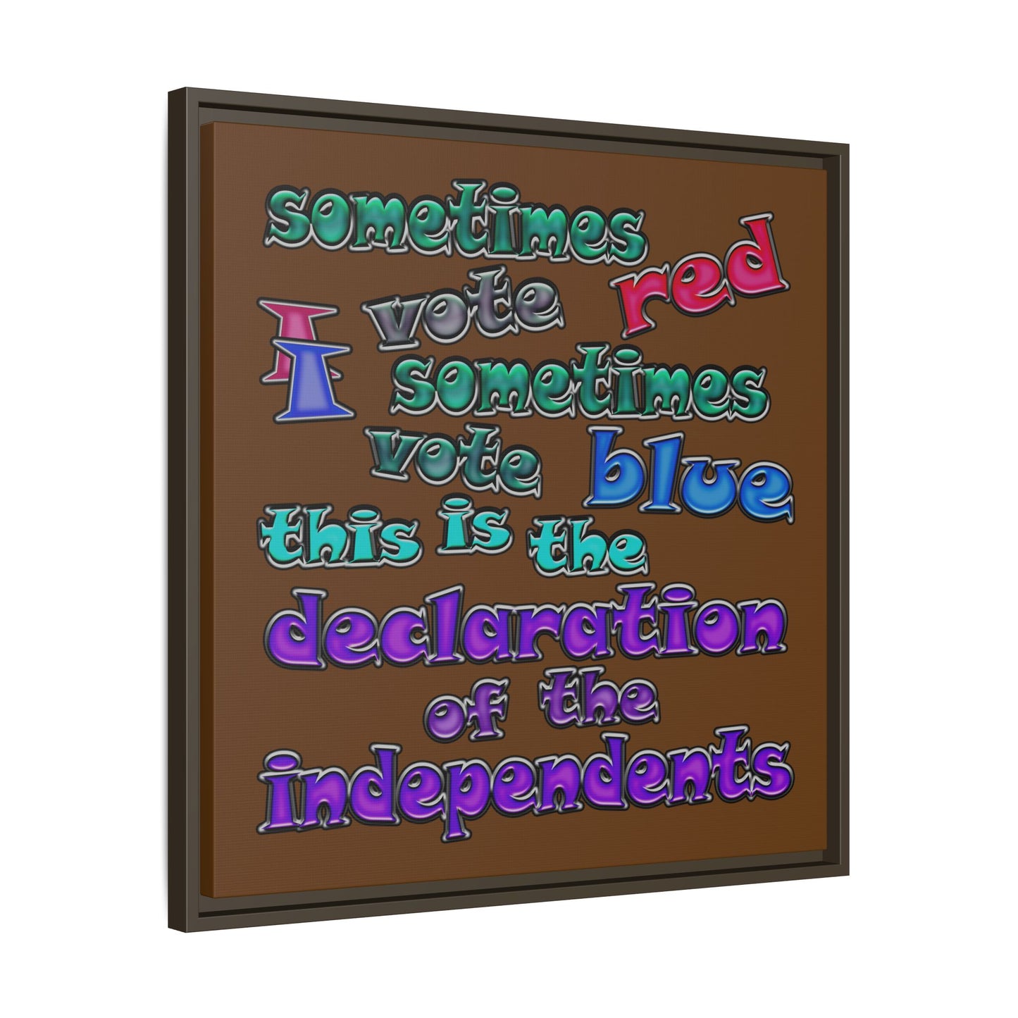 declaration of the independents - framed canvas art (brown)