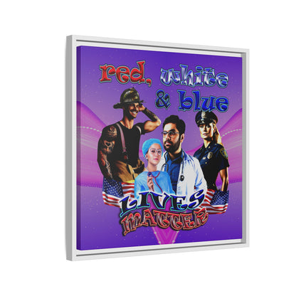 rw&b lives matter - framed canvas art (purple-pink wave)