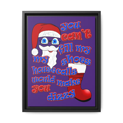santa's shoes - framed canvas art (purple)