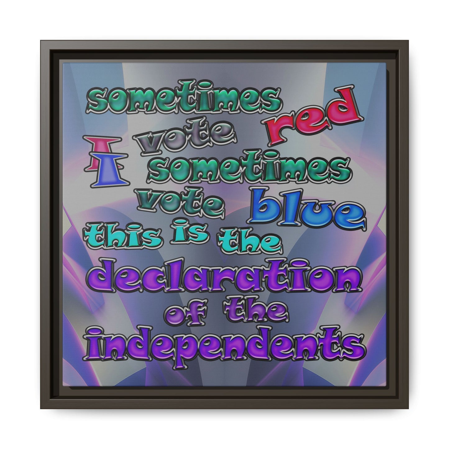 declaration of the independents - framed canvas art (grey-pink wave)
