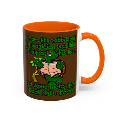 turtle race - Accent Mug (brown)
