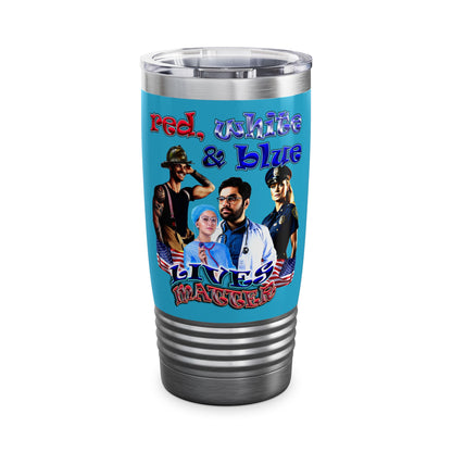 rw&b lives matter - Ringneck Tumbler, 20oz (turquoise)