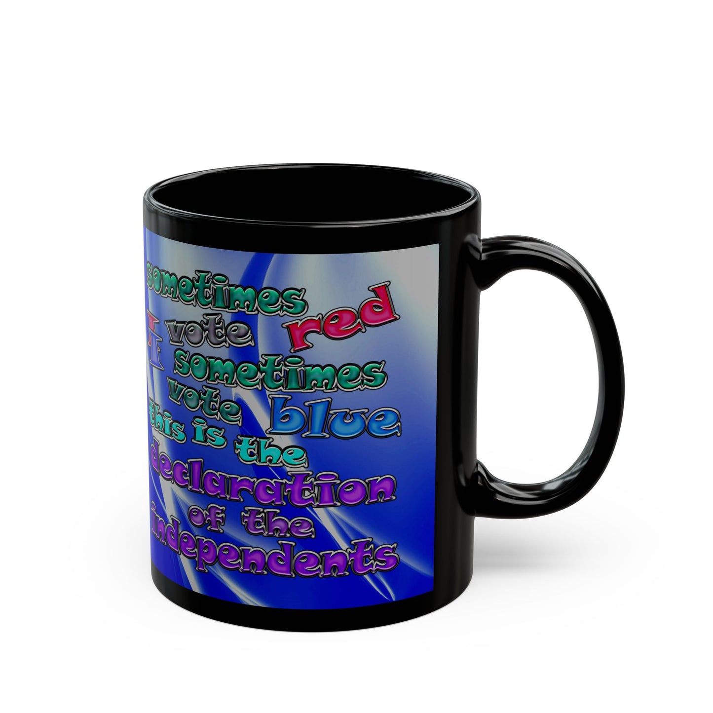 declaration of the independents - Black Mug (blue-white wave)