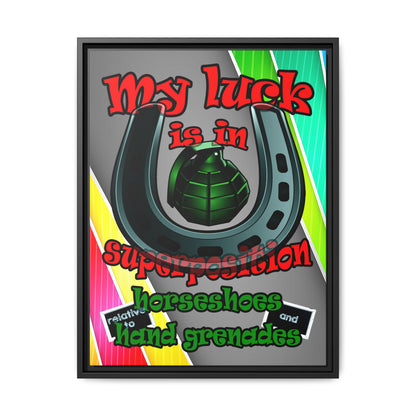 my luck - framed canvas art (rainbow split)