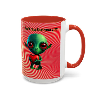 I don't care that your grey - Accent Mug (yellow-orange wave)