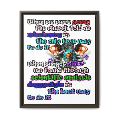 doggystyle - framed canvas art (white)