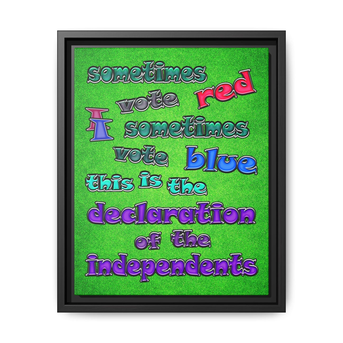 declaration of the independents - framed canvas art (green turf)