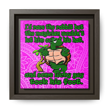 turtle race - framed canvas art (pink swirl)