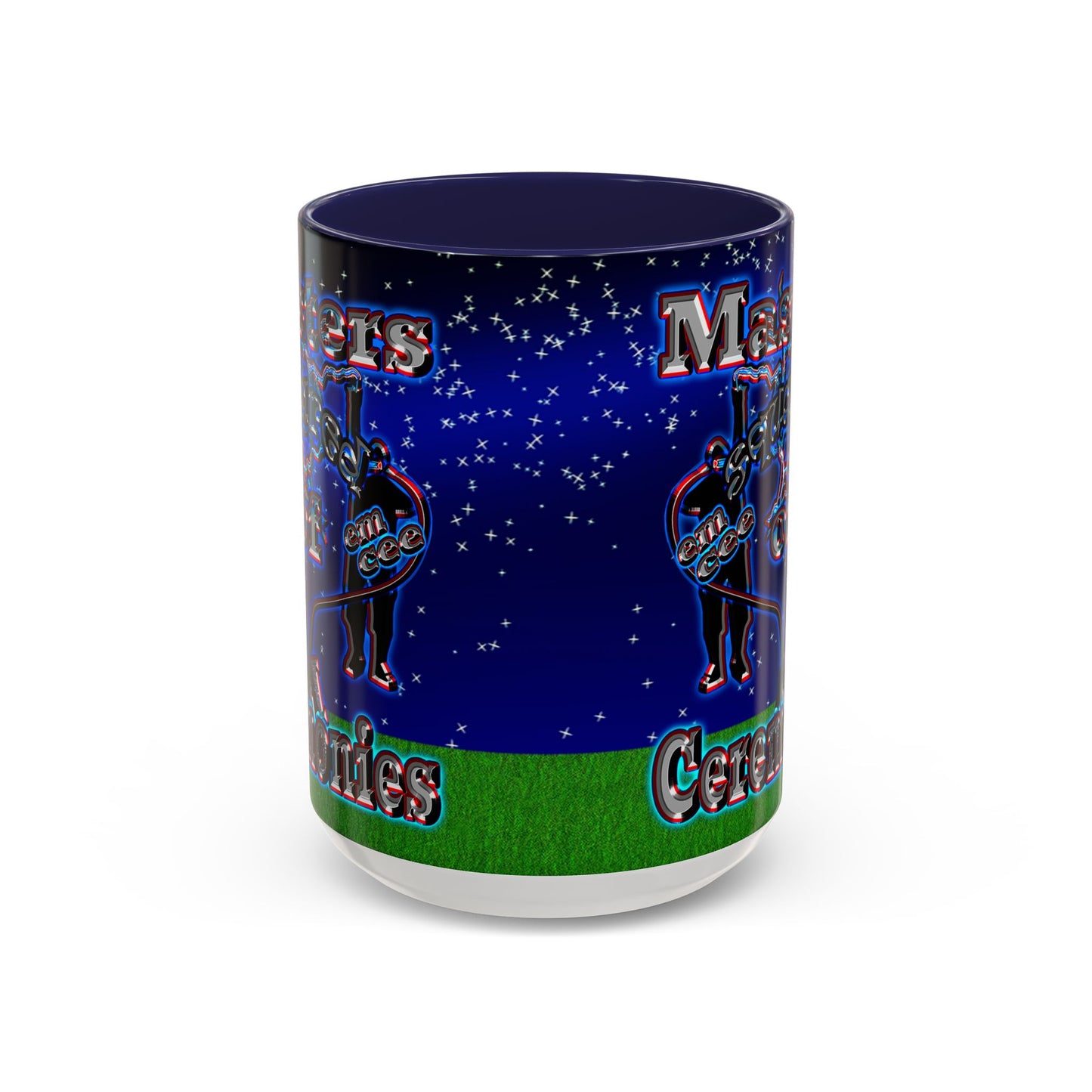 em cee squared - Accent Mug ('snoops' background)