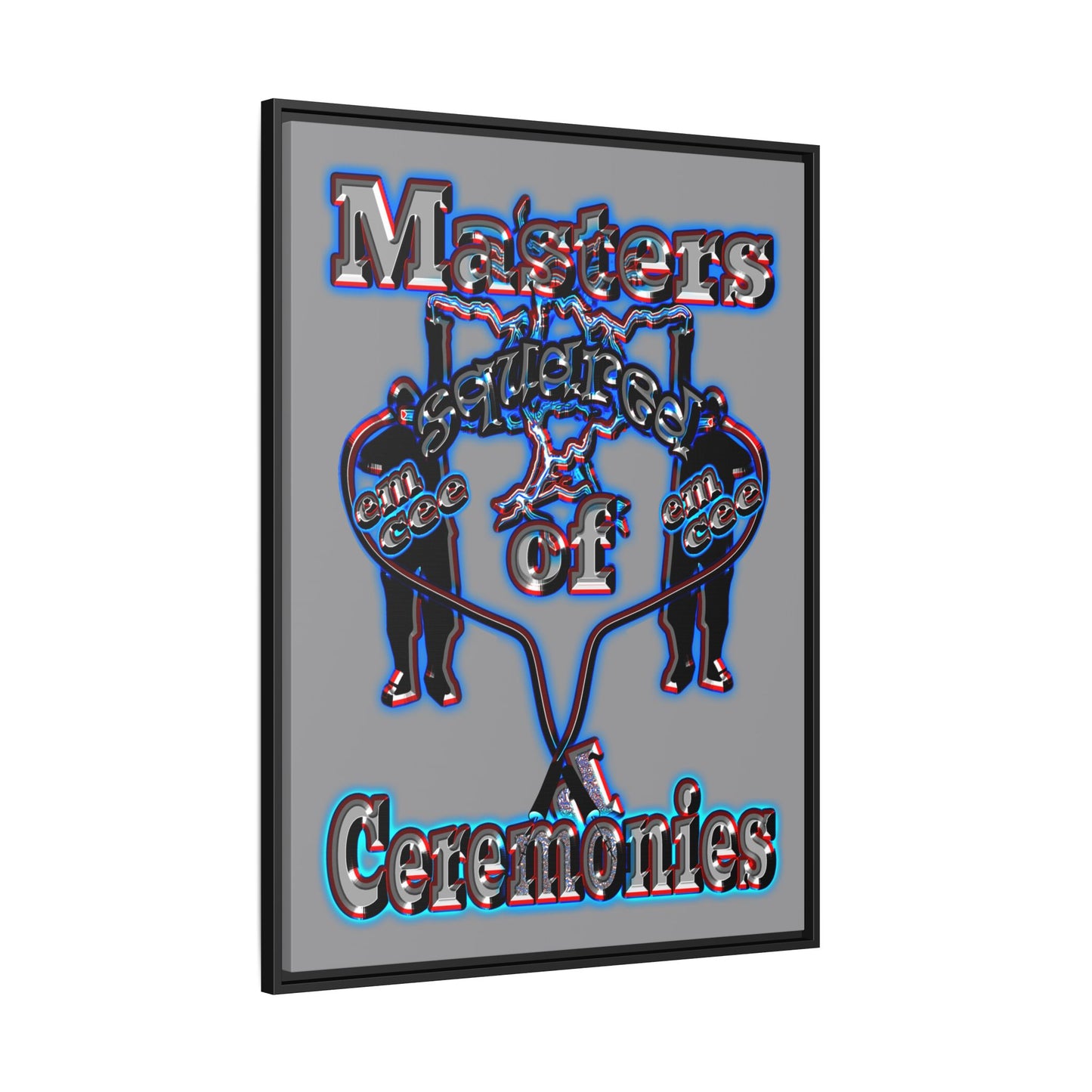 em cee squared - framed canvas art (grey)