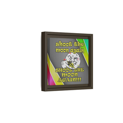 shoot the moon again - framed canvas art (rainbow split)