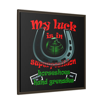 my luck - framed canvas art (black)