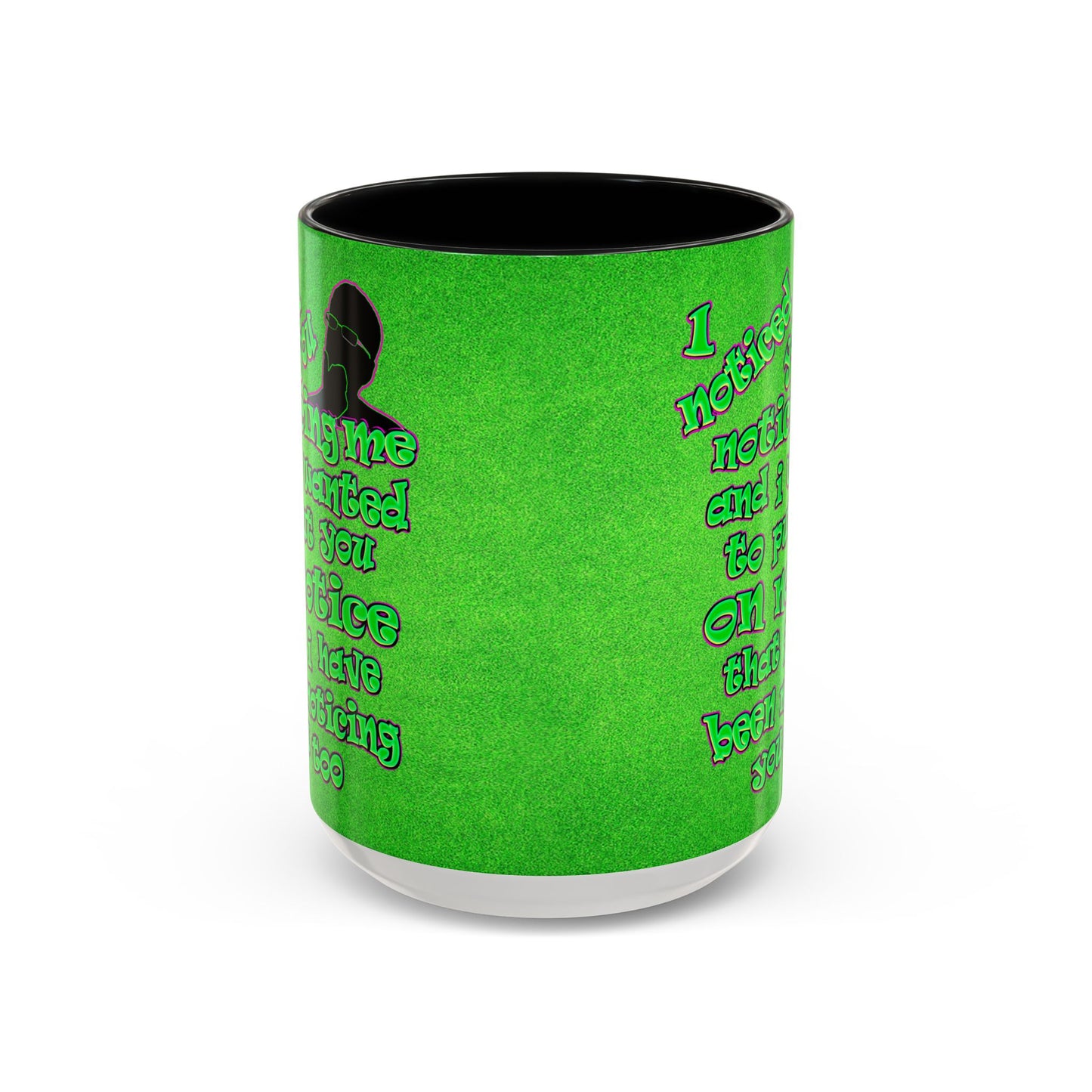 noticed you noticing - Accent Mug (green turf)