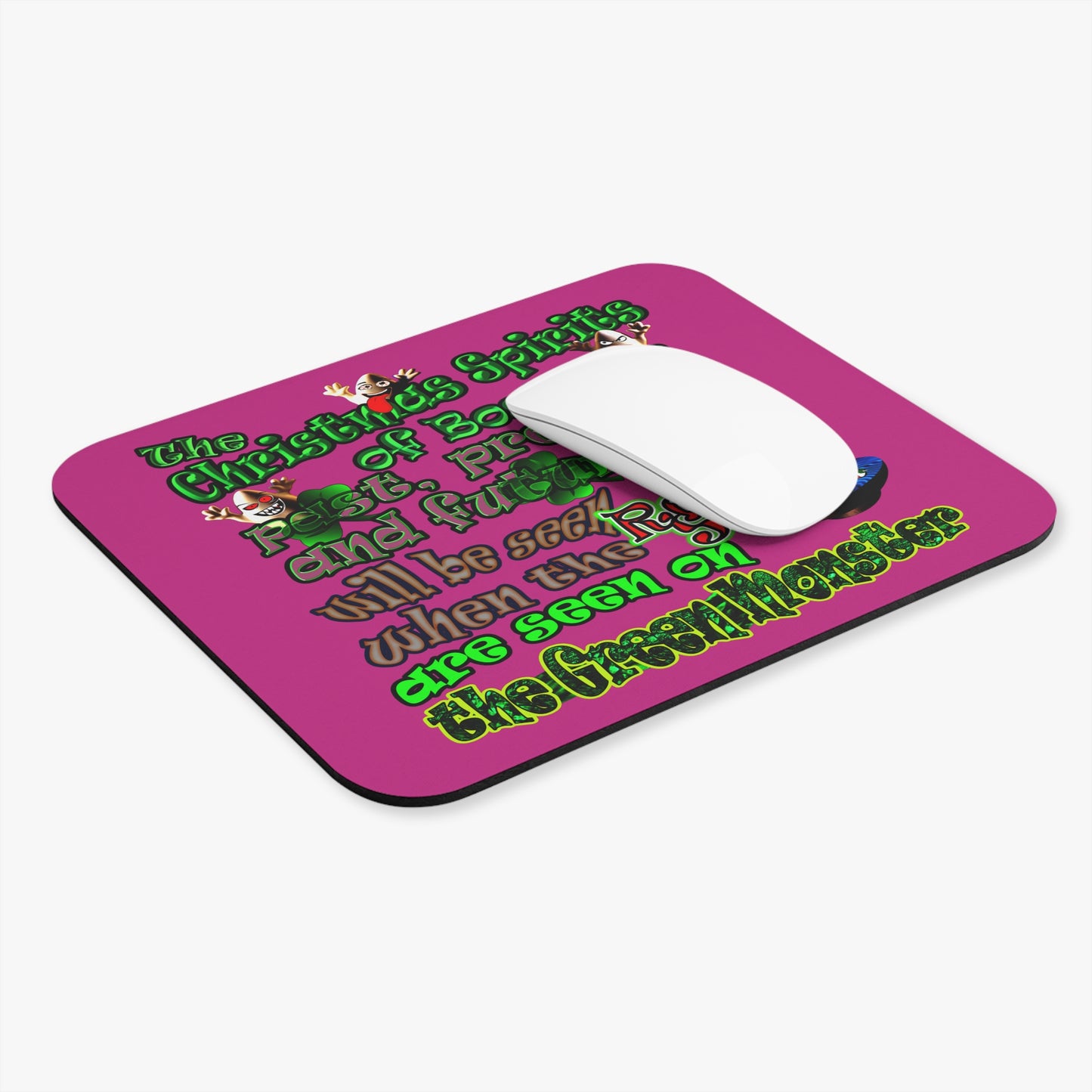 christmas spirits of boston - Mouse Pad (Rectangle) (pink)