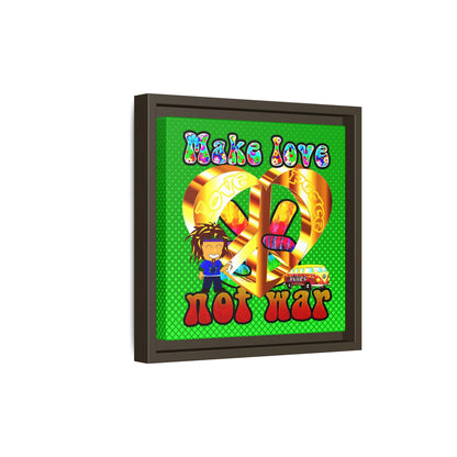 love peace - framed canvas art (logo green)