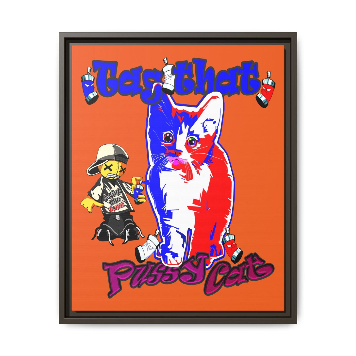 tag that - framed canvas art (orange)