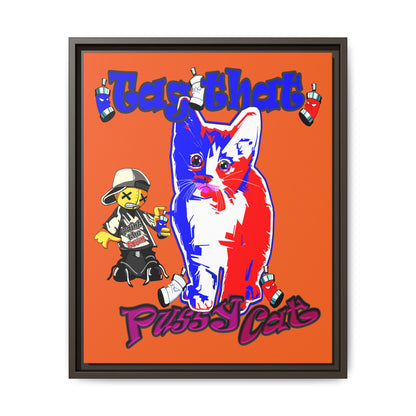 tag that - framed canvas art (orange)