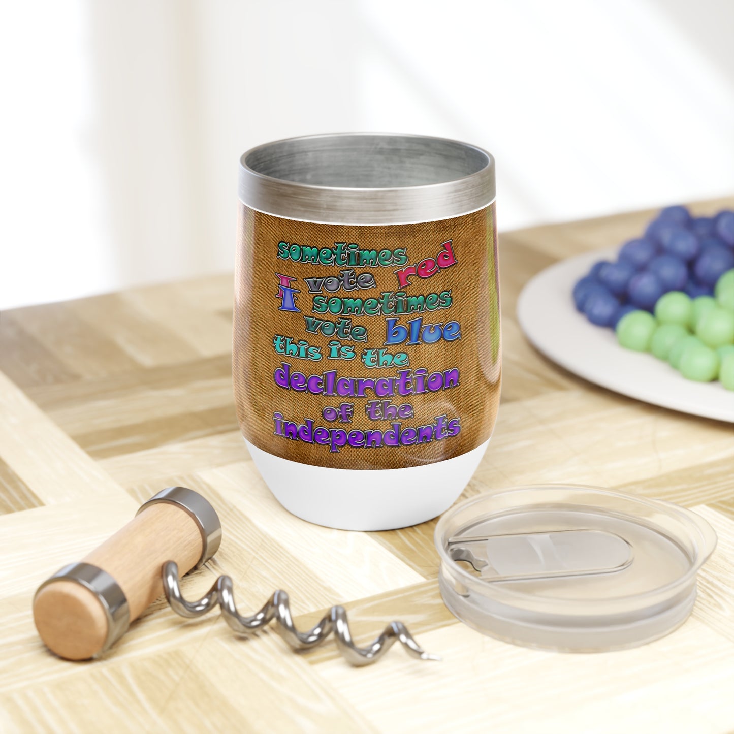 declaration of the independents - Chill Wine Tumbler (brown papyrus)