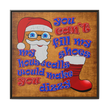 santa's shoes - framed canvas art (brown papyrus)