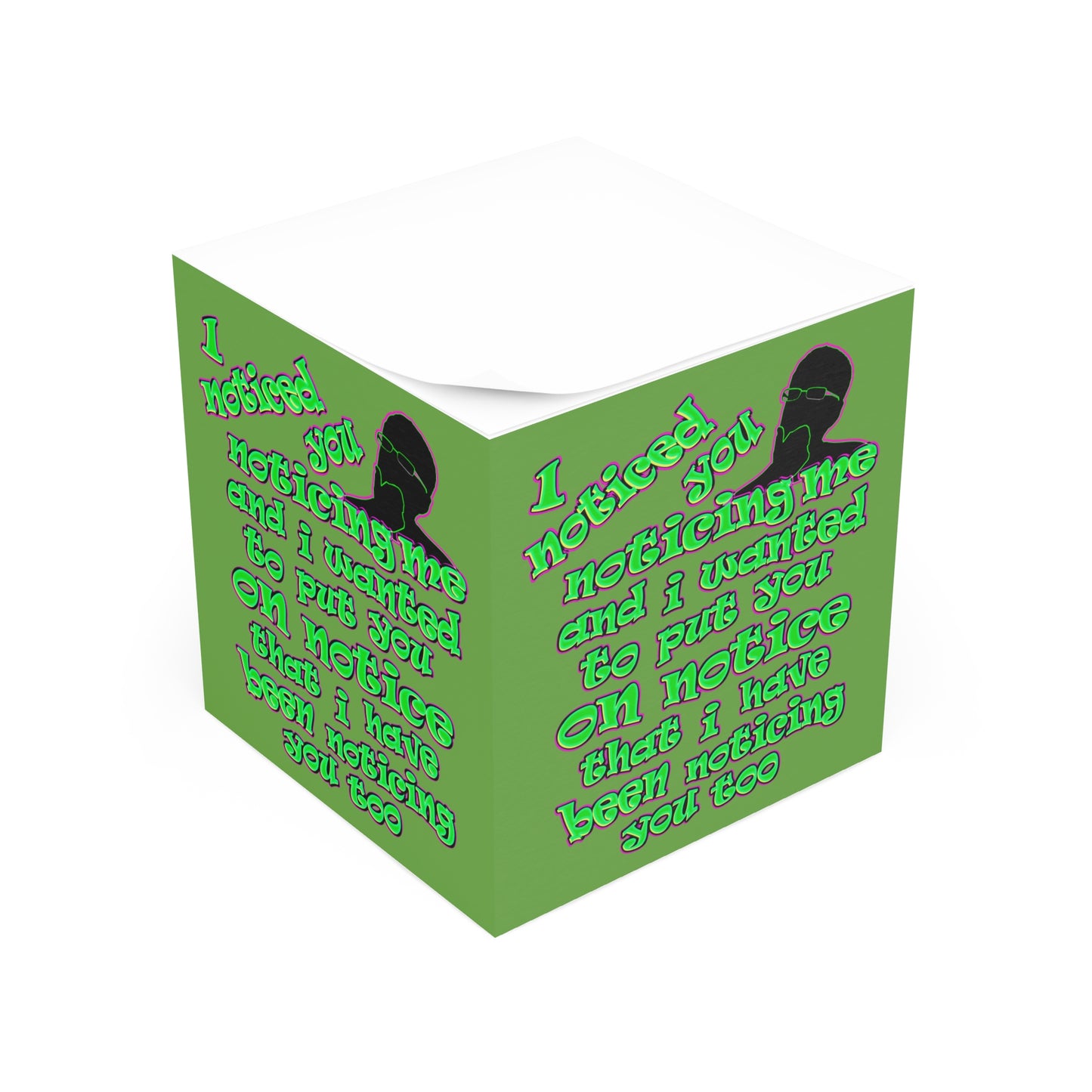 noticed you noticing - note cube (green)