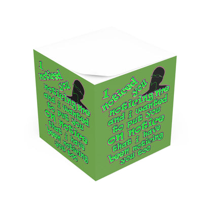 noticed you noticing - note cube (green)