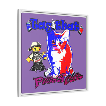 tag that - framed canvas art (light purple)