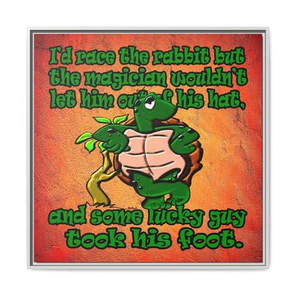 turtle race - framed canvas art (burnt orange)