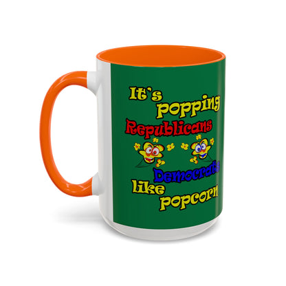 popping like popcorn - Accent Mug (dark green)