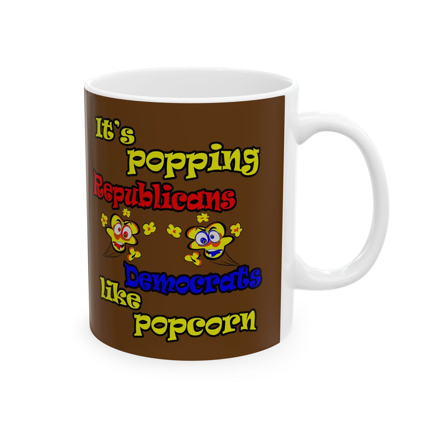 popping like popcorn - White Mug (brown)