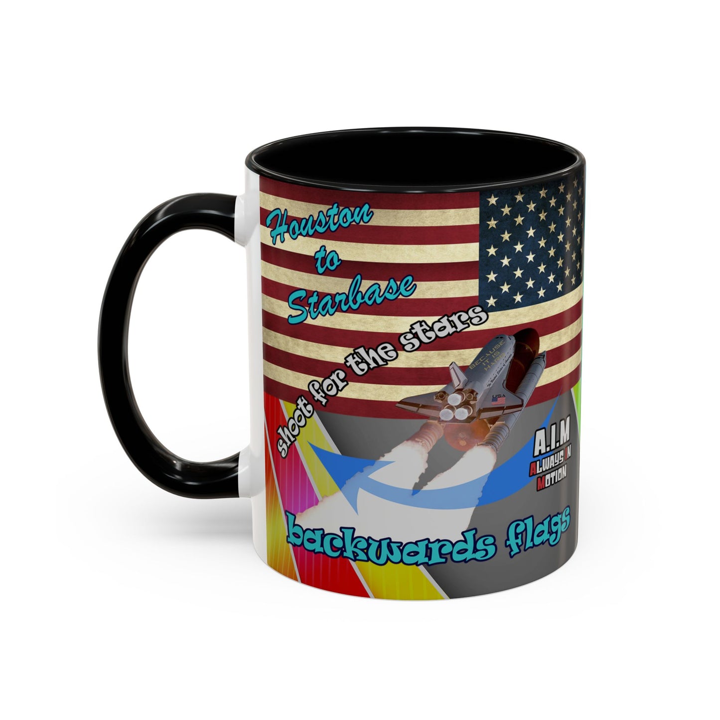shoot for the stars - Accent Mug (rainbow split)