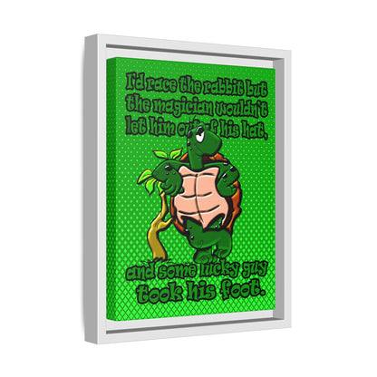 turtle race - framed canvas art (logo green)
