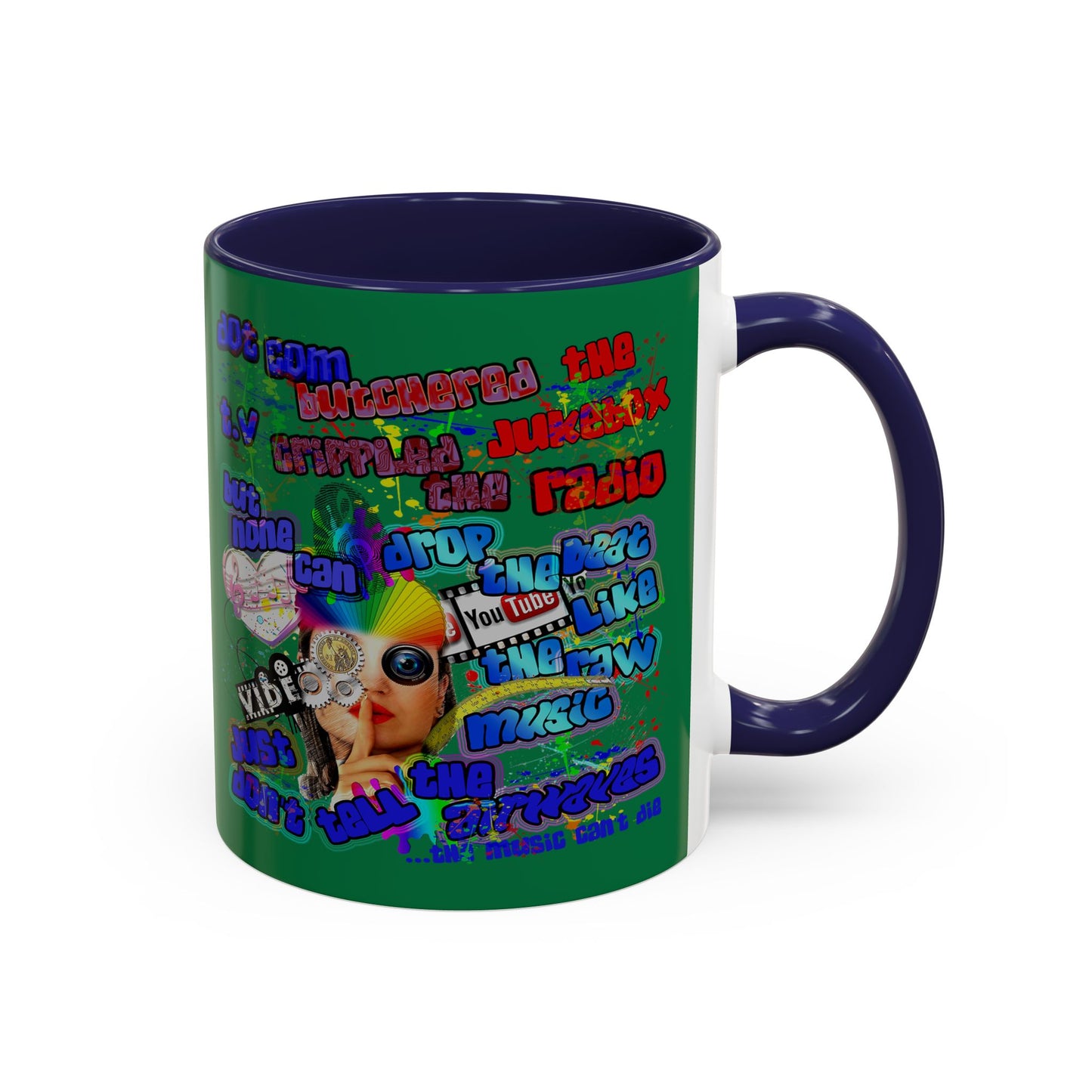 drop the beat - Accent Mug (dark green)