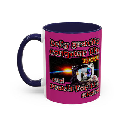 defy conquer reach - Accent Mug (pink)