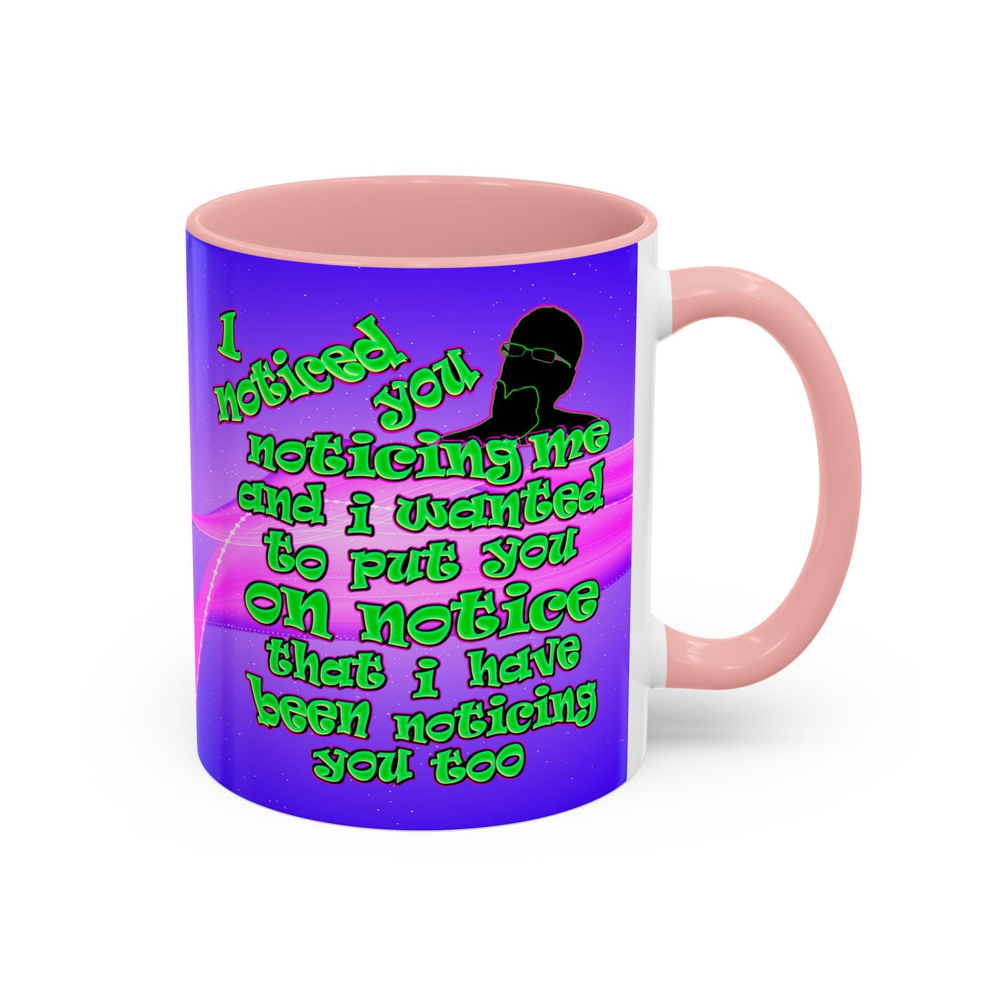 noticed you noticing - Accent Mug (purple-pink wave)