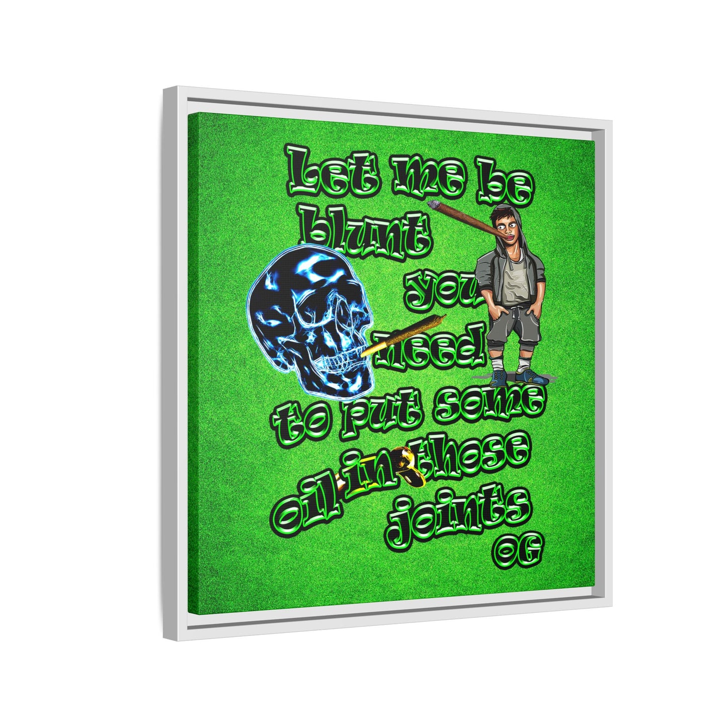 og - framed canvas art (green turf)