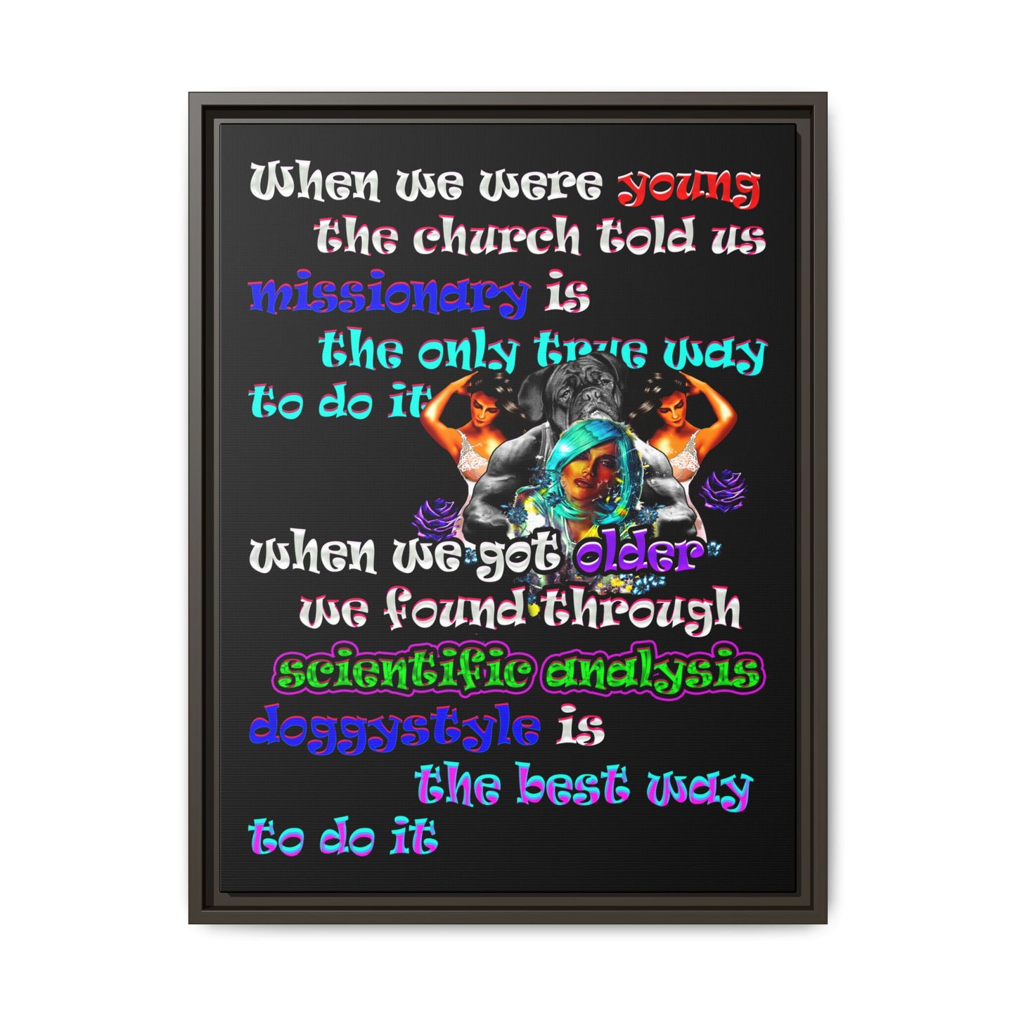 doggystyle - framed canvas art (black)