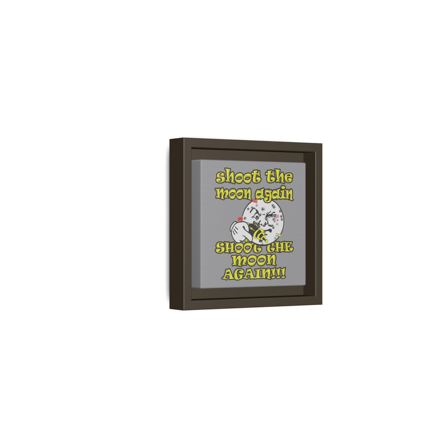 shoot the moon again - framed canvas art (grey)