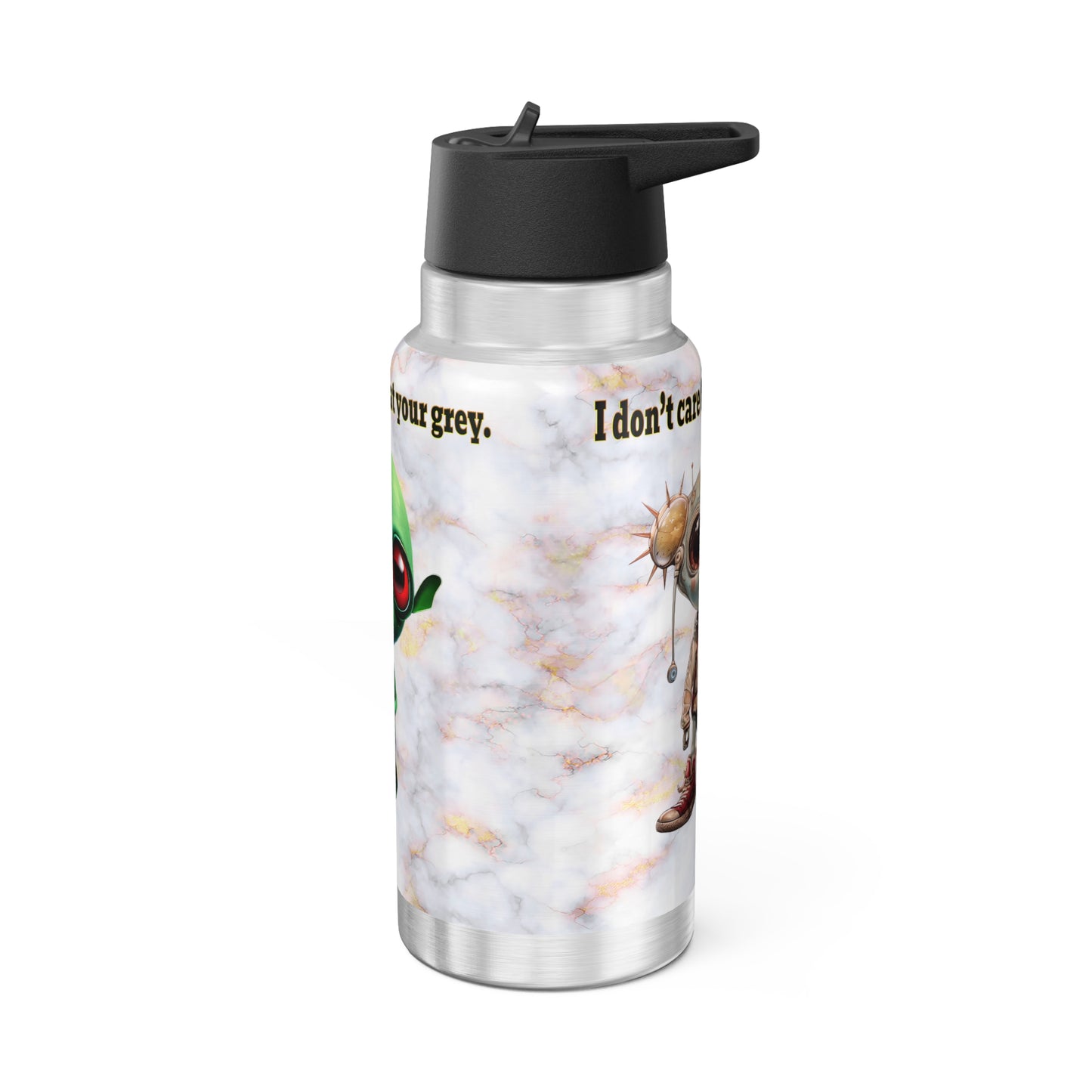 I don't care that your grey - Gator Tumbler, 32oz  (white marble)