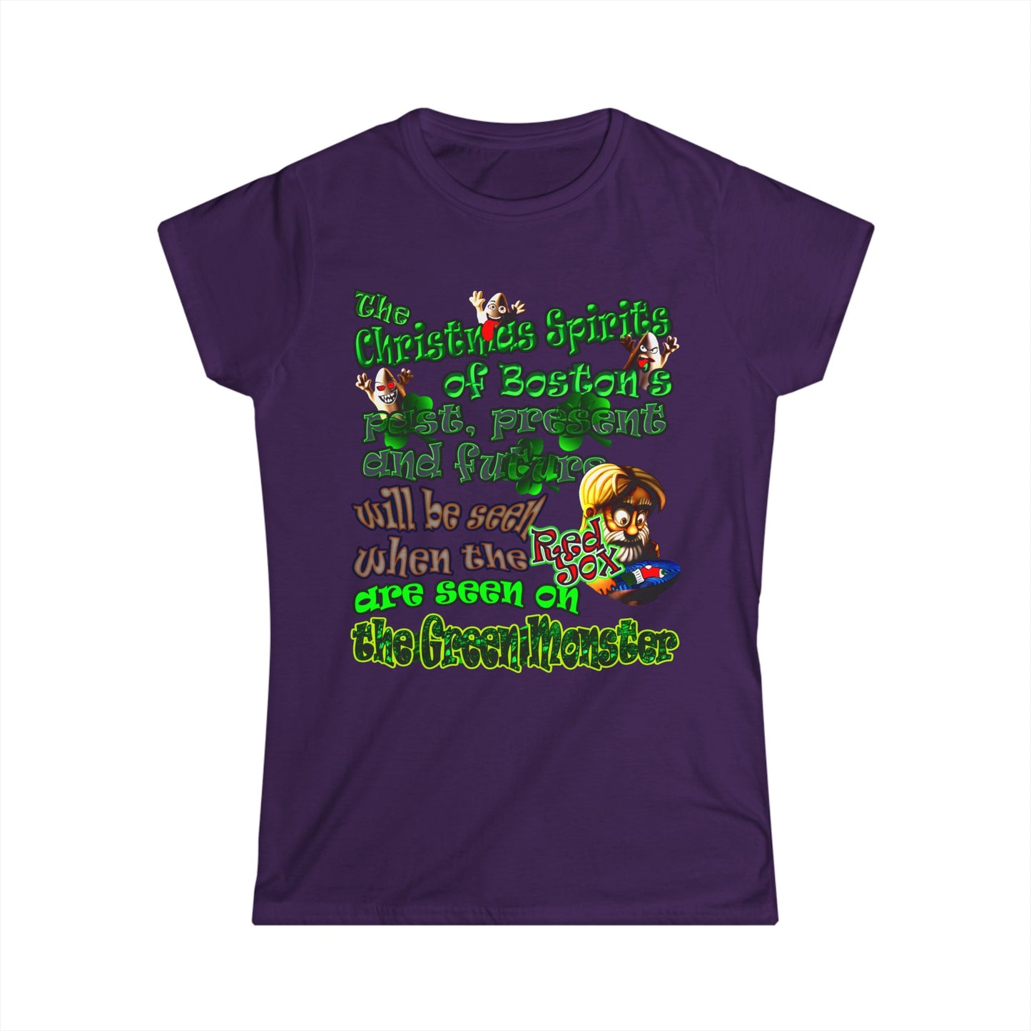 christmas spirits of boston - Women's Softstyle Tee