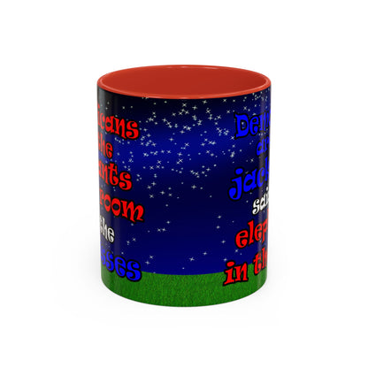 donkeys and elephants - Accent Mug ('snoops' background)