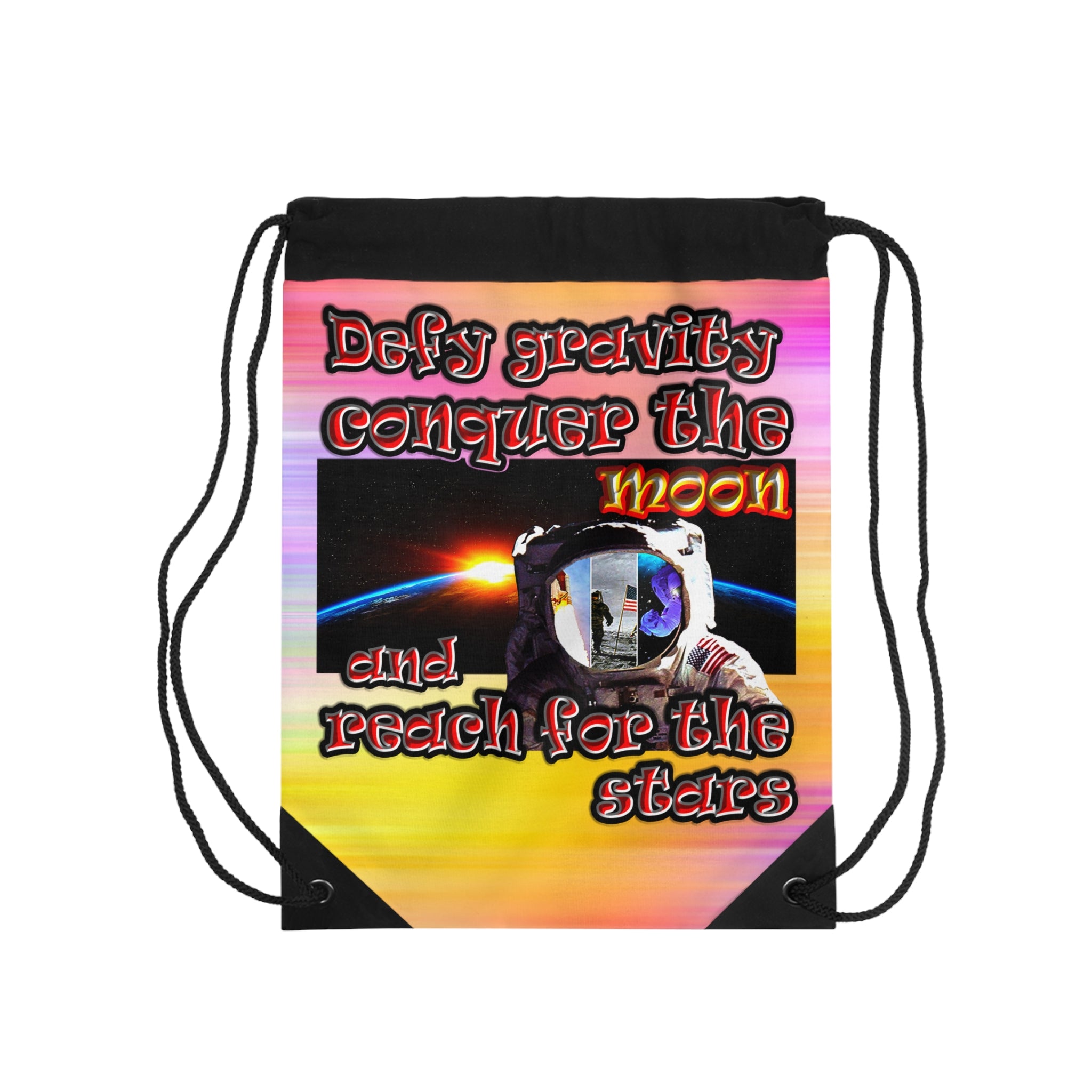 defy conquer reach - Drawstring Bag (color blur)