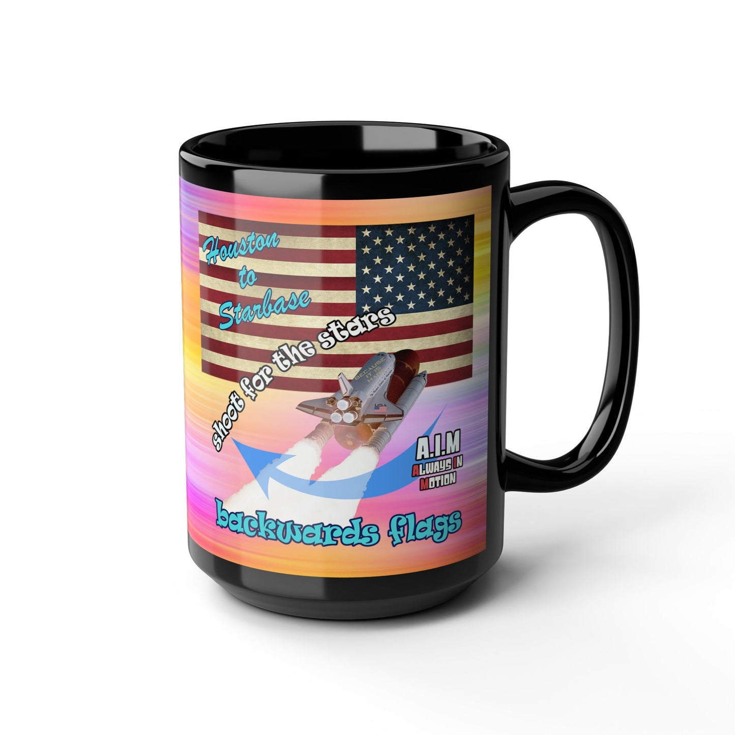 shoot for the stars - Black Mug (color blur)