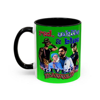 rw&b lives matter - Accent Mug (logo green)