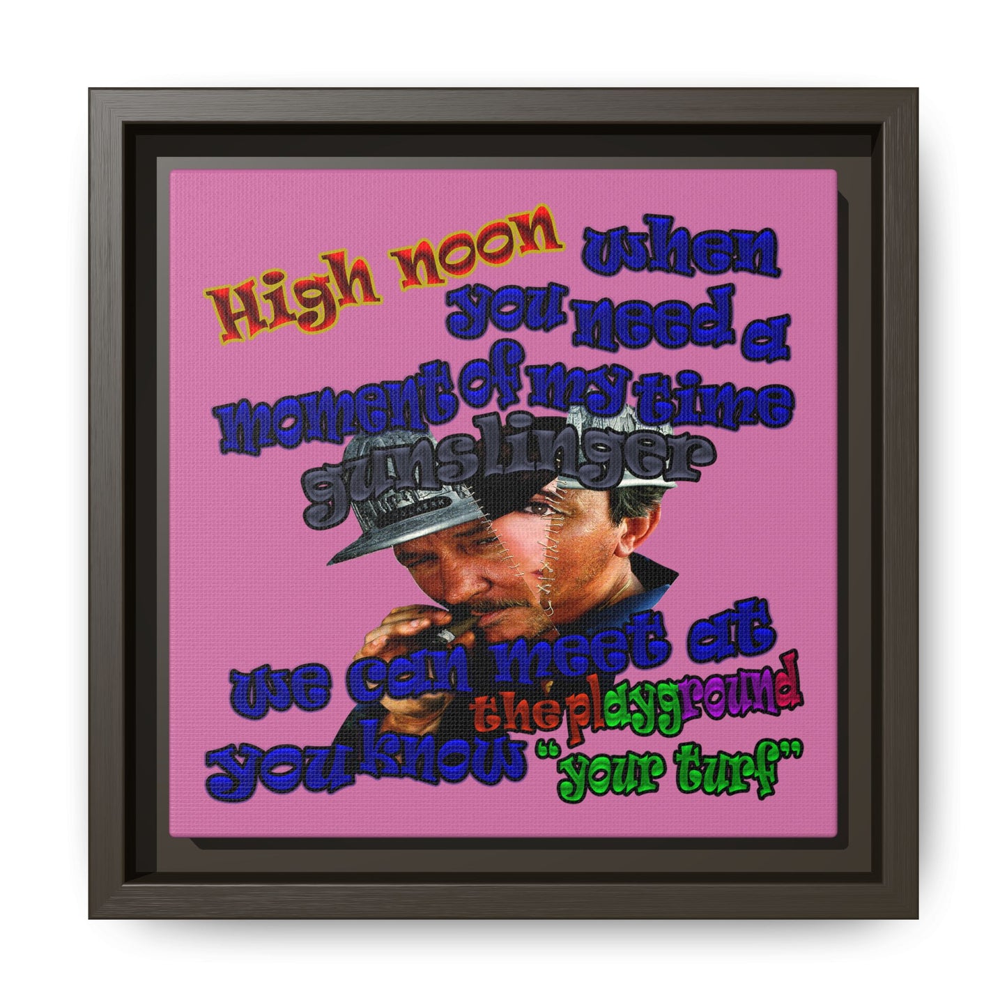 high noon - framed canvas art (light pink)