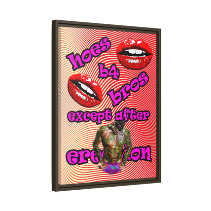 hoes b4 bros - framed canvas art (yellow-orange wave)