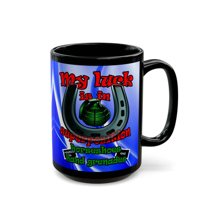 my luck - Black Mug (blue-white wave)