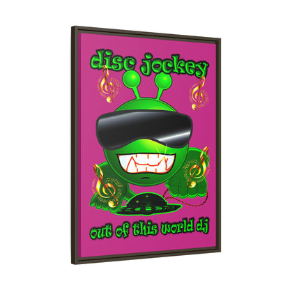 disc jockey - framed canvas art (pink)