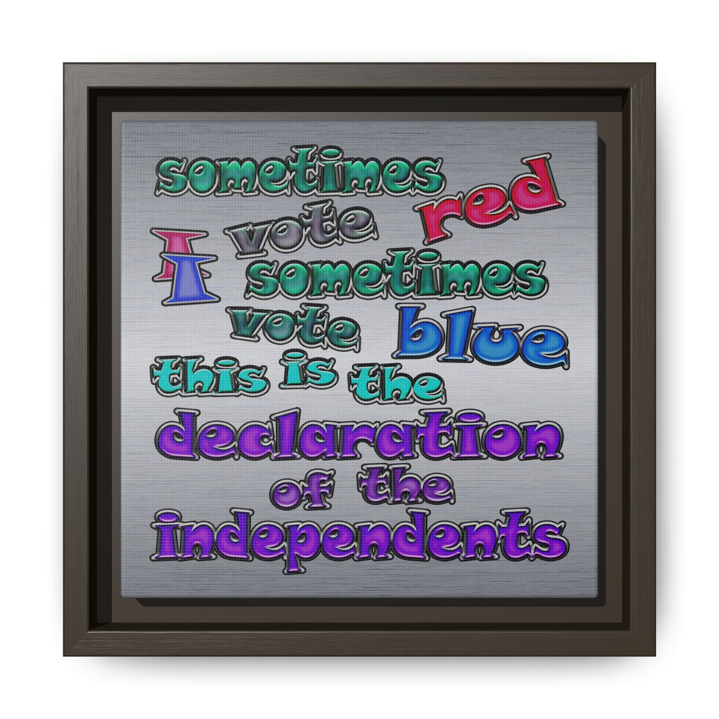 declaration of the independents - framed canvas art (brushed nickel)